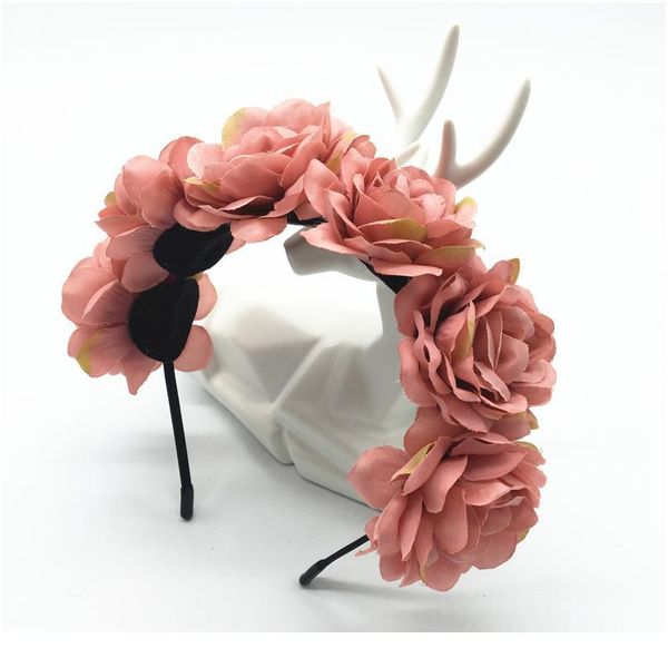 

princess headdresses flower crown kids floral headband garlands hair accessories bride bohemian flower wreath beach qyllqe