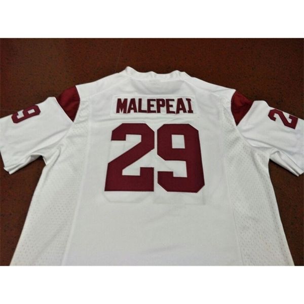 

2604 #29 red white vavae malepeai usc trojans alumni college jersey s-4xlor custom any name or number jersey, Black