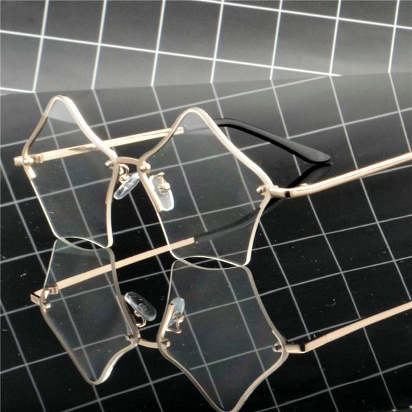 

sunglasses design little stars hollow geometric sun glasses women men brand designer uv400 personality creative metal frame fml, White;black