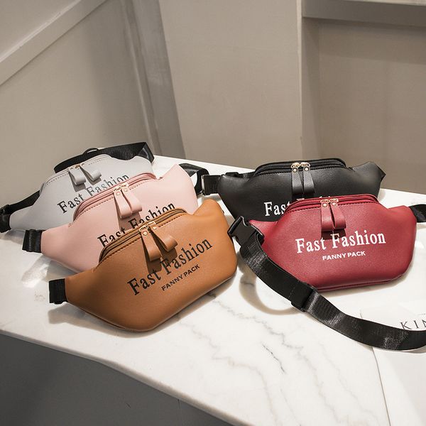 

fashion waist bag pu leather fanny pack zipper chest pack bum bag purse for women girls