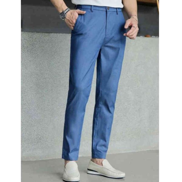 

men's pants blue casual slim fit suit street fashion beach tailored made trousers trajes de hombre vestir 57uw, Black
