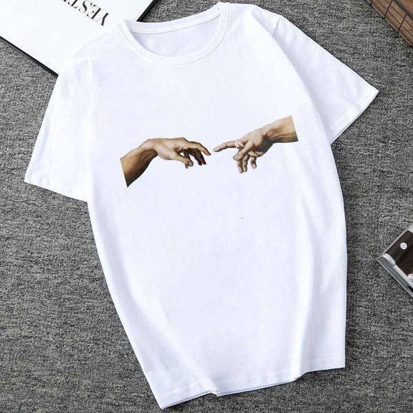 

women clothes 2019 summer thin section female t-shirt michelangelo funny t shirt women leisure streetwear humor tshirt, White