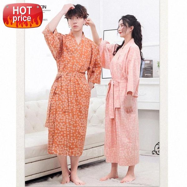 

summer cotton men japanese kimono robe bridesmaid womens bathobe sleepwear couple dressing gown long wedding pajamas comfortable #rw7l, Black;white