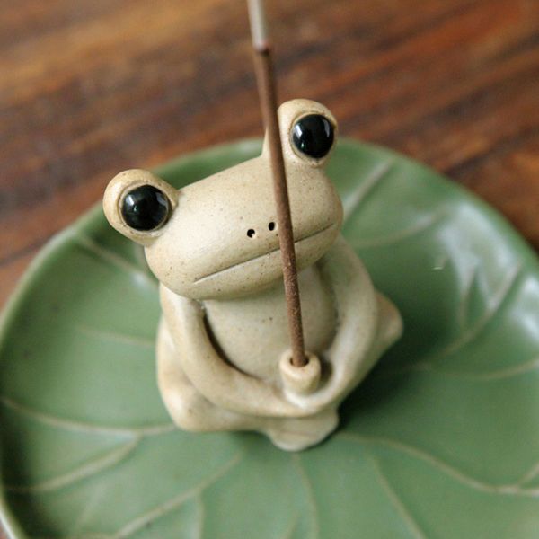 

tea pet | incense holders | base | nepal chinese tea play tea play set toys frog funny pottery ceramic ash catch stick incense burner