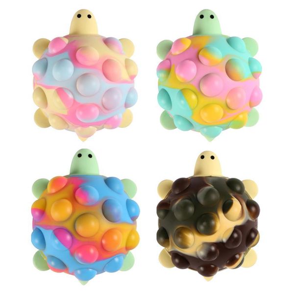Fidget Toys 3D a forma di tartaruga Squeeze Ball Doll Decompression Toy Silicone Children Ball Relief Its Anti-Stress Vent