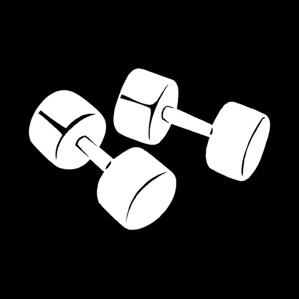 

15.6*10.5cm interesting dumbbells fitness training vinyl car sticker c16-0349