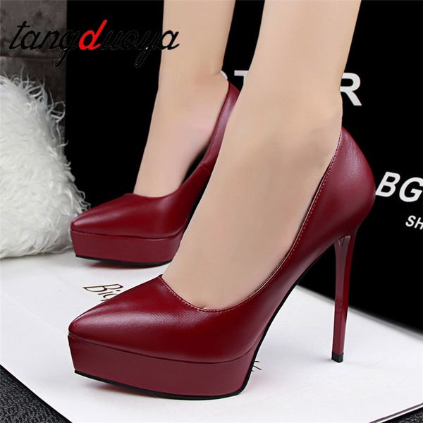 

super high with 12 cm womens shoes european american style shallow mouth high heels stiletto single shoes red wedding shoes c0202, Black