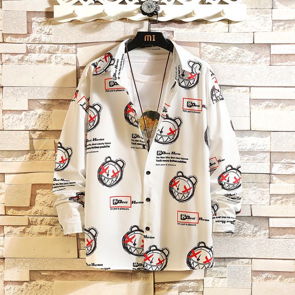 

2021 new hip hop male streetwear casual chess men's high-end shirt with e7ov, Black