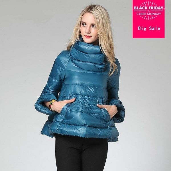 

wholesale 2019 winter new fashion brand korean version a-word warm and thin down jacket female short coat wj1449, Black