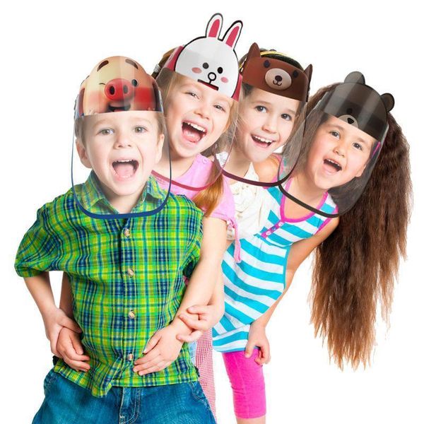

4jqvhours fast shipping children cartoon face shield 24 pet anti-fog isolation full protective mask transparent head cover ioutletok5b