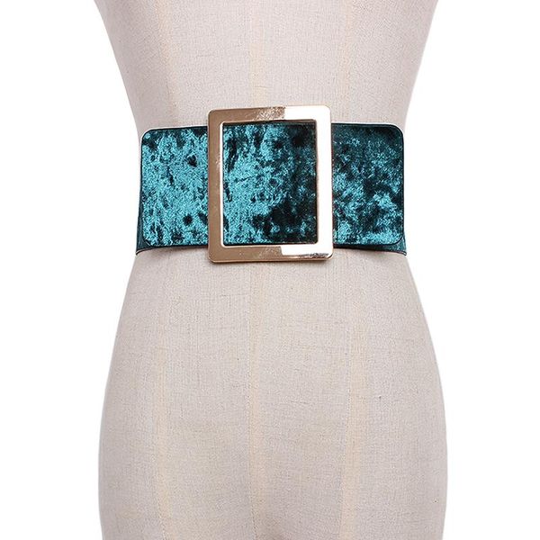 

2020 новый punk punsway velvet большое металлическое кольцо широкая эластичная талия ремень женщин ремень женщины мода причины принадлежност, Black;brown