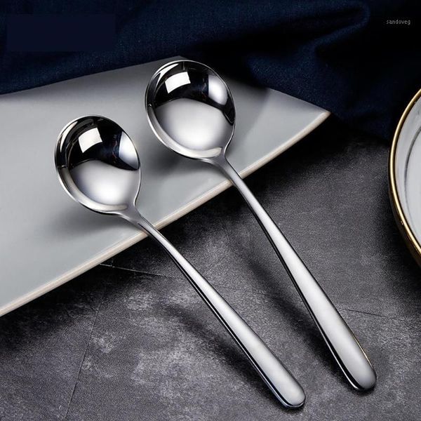

1pcs stainless steel soup ice cream dessert honey spoon kitchen utensil tableware kitchen gift1