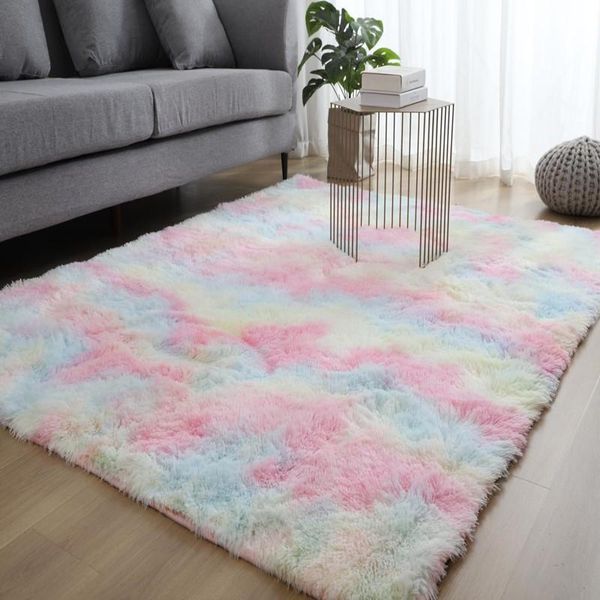

carpets rectangl colorful living room carpet soft fluffy rug bedroom sofa coffee table floor mat large home shaggy kids