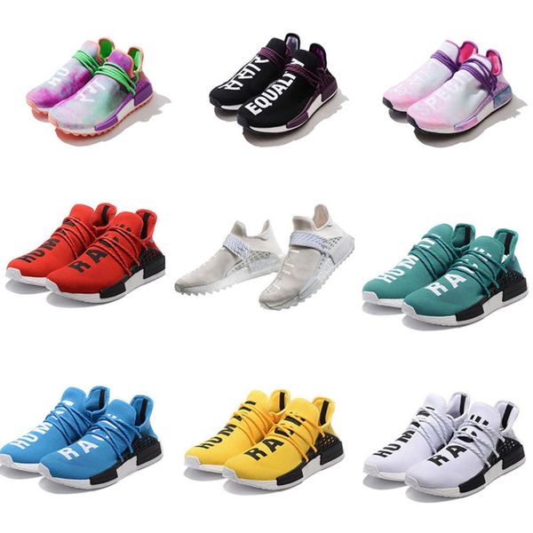 

human race pharrell x hutrail equality nerd cream men women sports sneaker holi canvas sport athletic running shoe trainer shoes