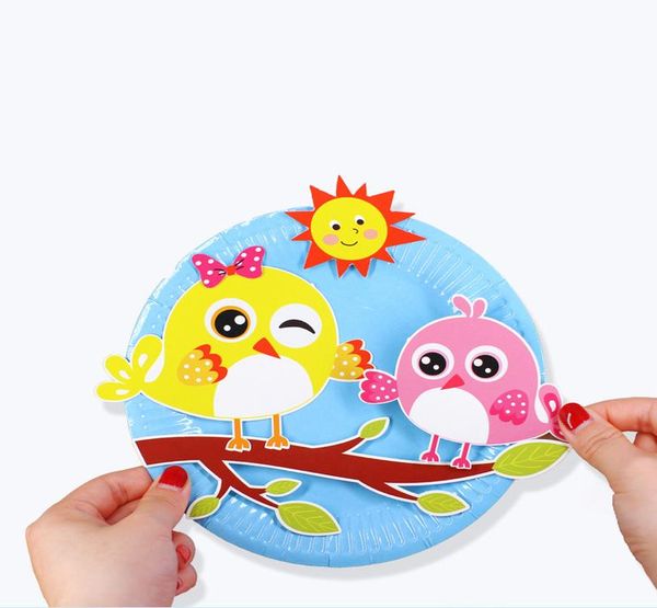

2pcs children 's paper tray hand made paper tray painting creative toys kindergarten creative diy paste material package zxh wmtcwx