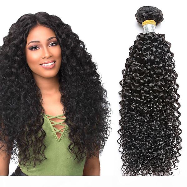 

8a brazilian kinky curly human hair 3 4 pcs bundles brazilian human hair curly bundles curly human hair extension natural color, Black