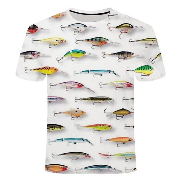 

men t-shirt mannen vis 3d t-shirt kleding anime boom groen gedrukt tshirt grappige harajuku heren kleding zomer, White;black