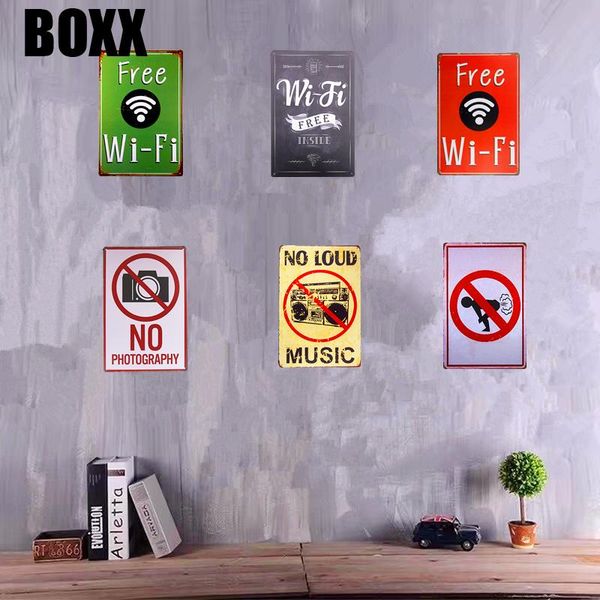 

shabby chic metal tin sign free wi-fi предупреждение плакат настенный настенный плакат бар паб ресторан человек пещера дома декор ремесло