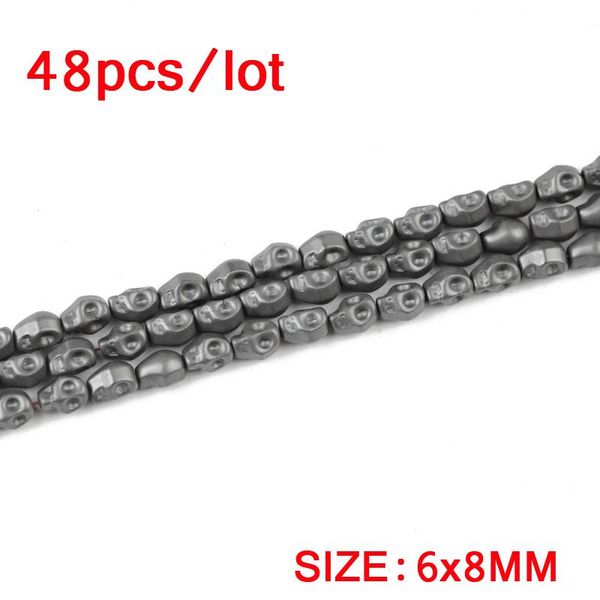 

jhnby matte skull black hematite beads natural stone skeleton shape 6 8mm loose beads for jewelry bracelet making diy findings wmtkkk, Bronze;silver