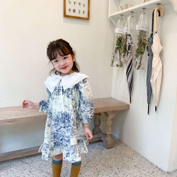 

korean amur children's monkey girl's floral 2021 spring and autumn new chine princs drs, Red;yellow