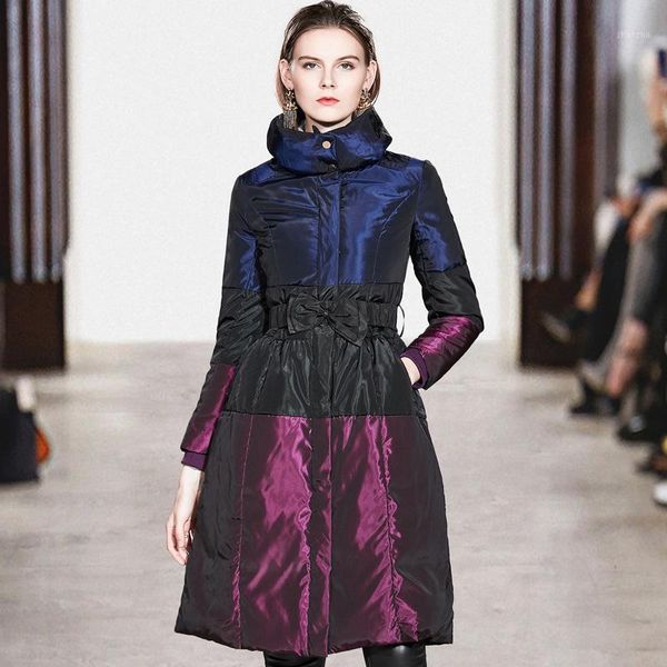 

rlyaeiz europe style women winter coat 2019 fashion winter colorful white duck down jackets women parka thick warm long overcoat1, Black