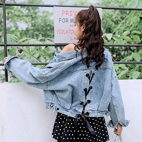 

fashion new wild strap tassel casual denim jacket1, Black;brown