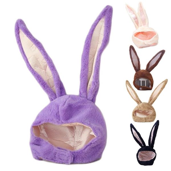 

beanie/skull caps funny long ears plush hood hat stuffed toy cosplay costume headgear j78e, Blue;gray
