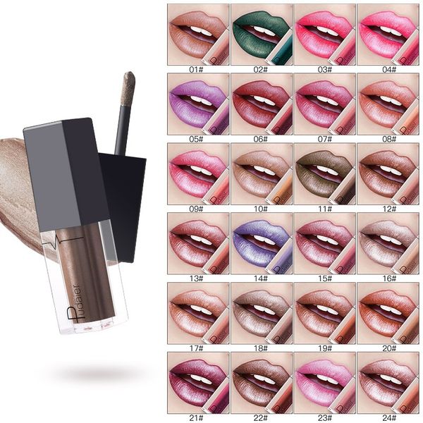 

new fashion metallic lip gloss non sticky long lasting lipgloss full shiny lips makeup pudaier
