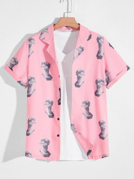 

men sculpture and japanese letter print shirt 61nn#, White;black