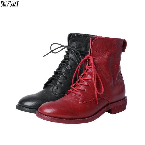 

boots women genuine 100% leather autumn winter models high-motorcycle boots knight fashion casual short, Black