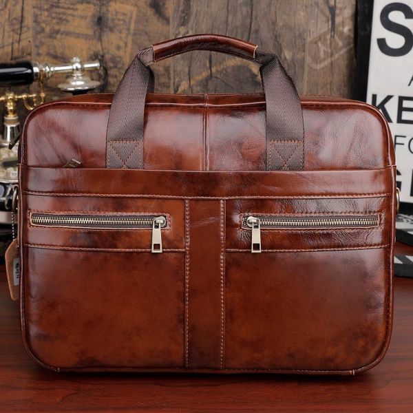 

briefcases selling men's bag crossbar handbag layer leather leisure one shoulder business outdoor sports notebook