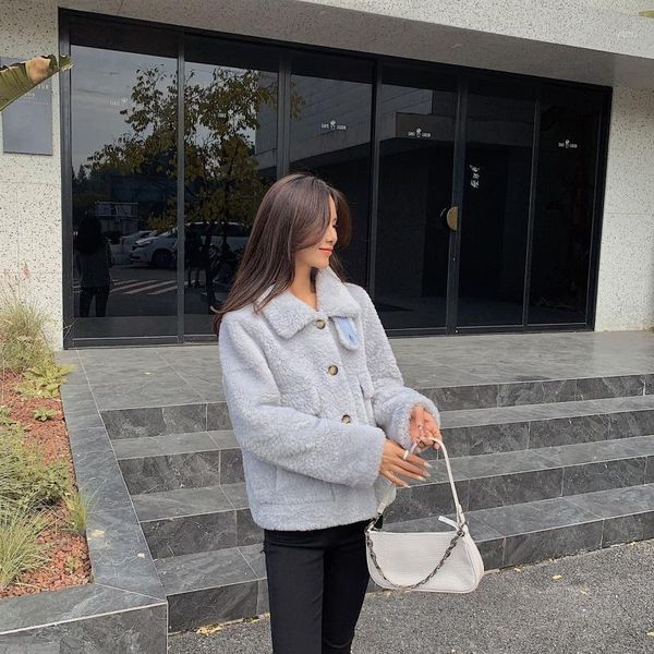 

2020 winter faux fur coat women turn-down collar jacket ladies clothes female casual teddy outerwear short thicken warm y3211, Black