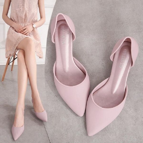 

summer korean style fashion pointed toe women beach sandals slip-on breathable thick heels cover heel lady jelly shoes 20190518 t200515, Black