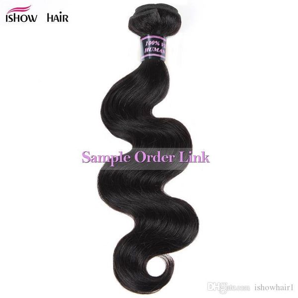 

ishow human hair 8a unprocessed brazilian hair peruvian malaysian body straight loose deep water curly weaves dyeable one piece as sample, Black