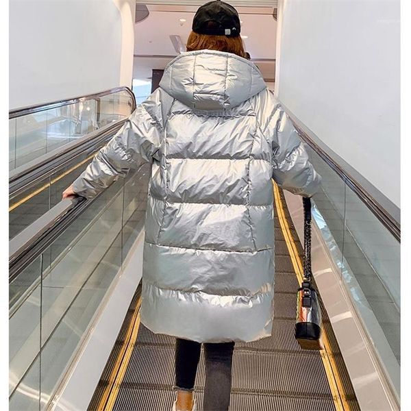 

sitruuna winter women down jacket female harajuku thickening warm parkas down jacket ladies casual solid hooded outwear1, Black