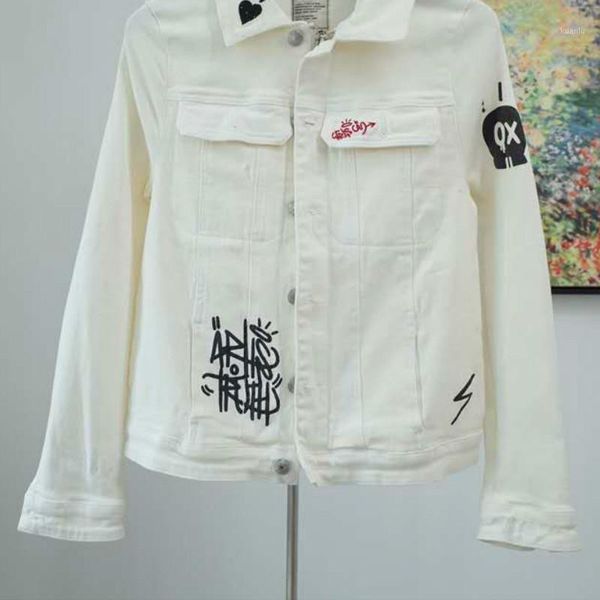 

women jacket cotton embroidery short white coat1, Black;brown