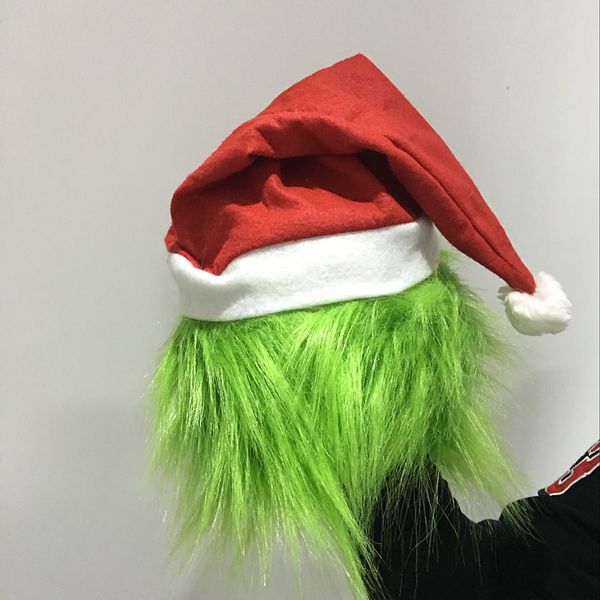 

2021 latest xmas geek stole christmas cosplay full funny party santa head latex further costume mask props new