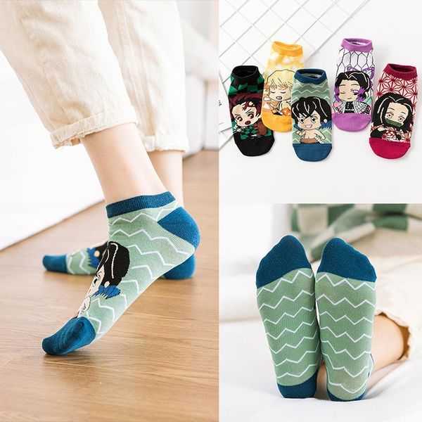 

socks & hosiery funny cute people girls cartoon women anime straight casual cotton personality fashion for 5 pairs, Black;white