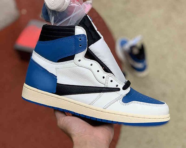 

jumpman 1 travis basketball shoes classic fragment design scotts 1s high og sp military blue running shoe sneakers with box