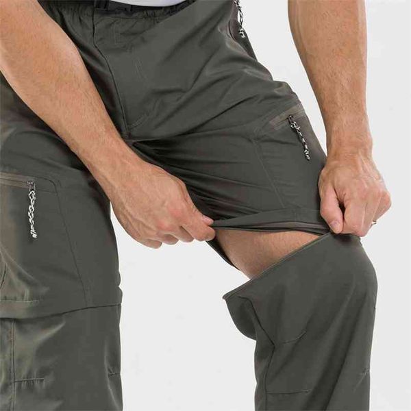 Pantaloni da trekking rimovibili a secco rapido Uomo Outdoor Sport Summer Mens Campeggio Trekking Pantaloni da arrampicata Pantaloni da pesca traspiranti 210715