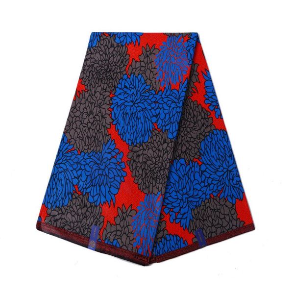 

ribbon african blue flower print fashionable beautiful 100% cotton red d real wax fabric batik 6 yards, Pink;blue