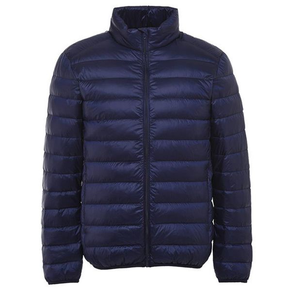 

size solid autumn fashion casual white light thin boutique color travel coat mens 5xl ultra collar standing duck down jacket bag jwleg, Black
