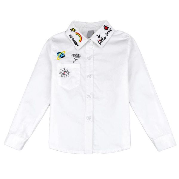 

shirts shirt for girls blouses flower embroidery kids blouse spring autumn novelty teenagers clothes plaid skirts, White;black