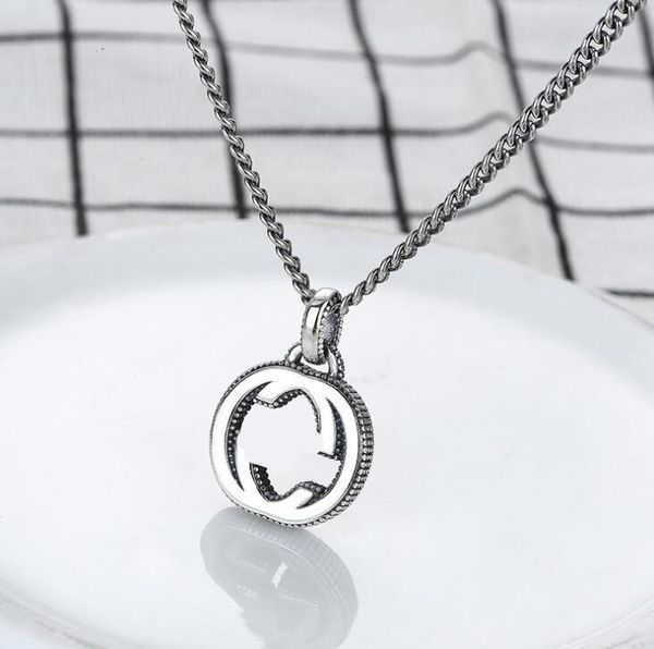 

2021 luxury letter 925 silver chain necklace retro couple necklace men and women pendant designer jewelry gift
