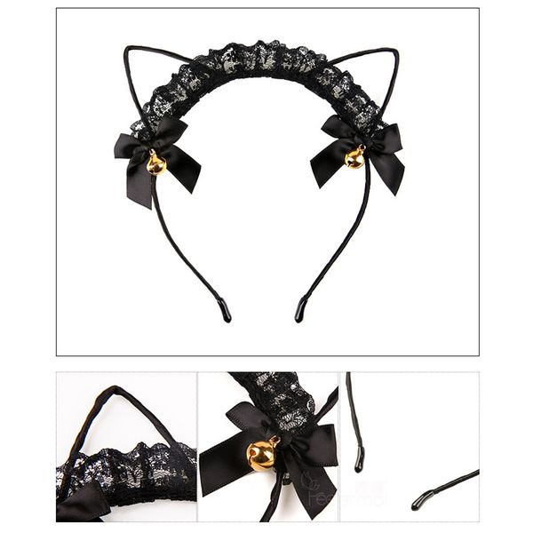 

sexyy lace headbands for womens game night club cat animal ears party hairband sexyy headwear cosplay hair cute headdres, Red;black