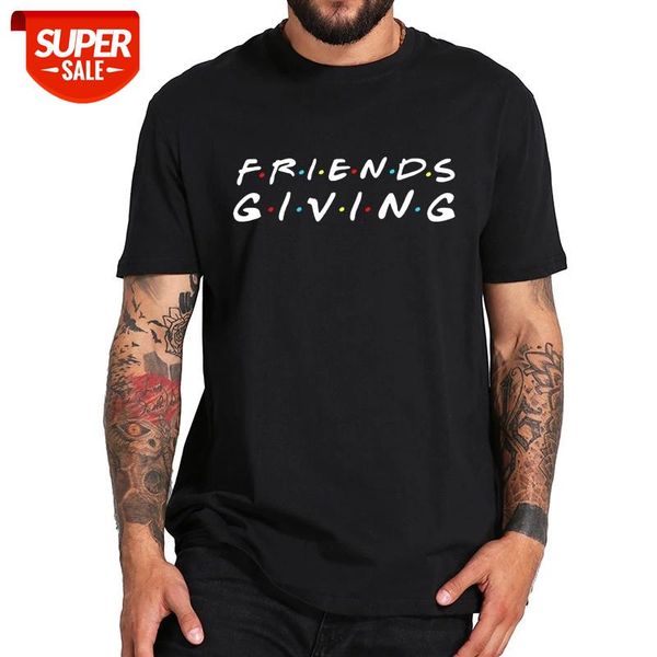 

friendsgiving day t shirt celebrate thanksgiving turkey day letter print tshirt casual pure cotton soft simple #xk1x, White;black