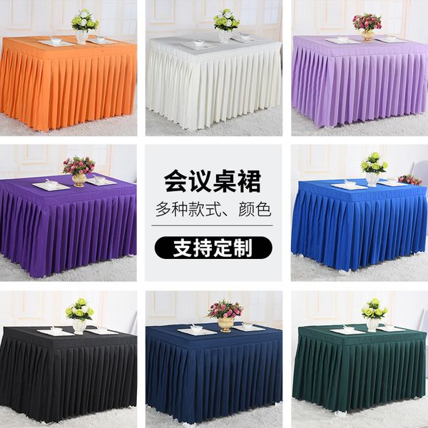

exhibition banquet table cloth monochrome conference cover sign in skirt