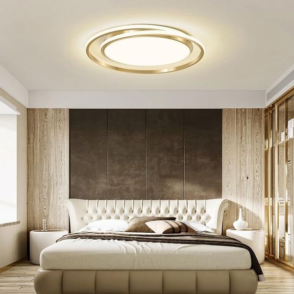 

bedroom home lamp luxury study golden creative art round simple ceiling lamp