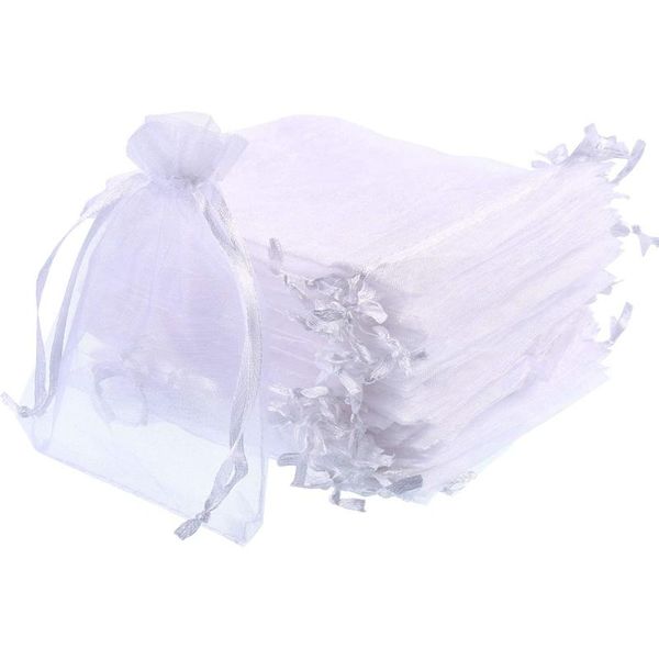 

storage bags package200pcs white organza bags, 4 x 6 inches christmas wedding favors gift drawstring jewelry pouches