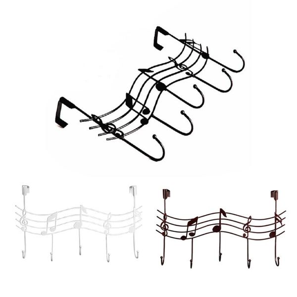 

wavy musical notes 5 hooks wall mounted coat rack clothes door hanger elegant